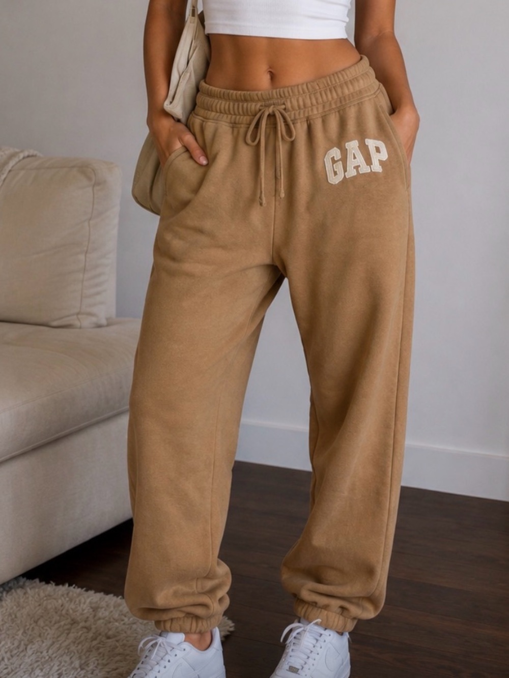 Retro GAP Tan Sweatpants - Cozy Jogger Pants